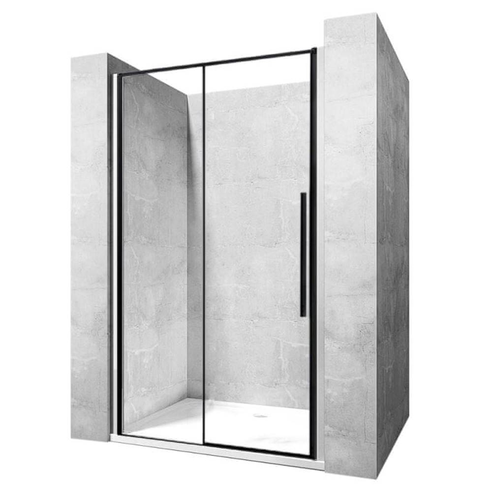 REA  Priehľadné sprchové dvere 1500x1950 Solar Black -K6360 -  značky REA