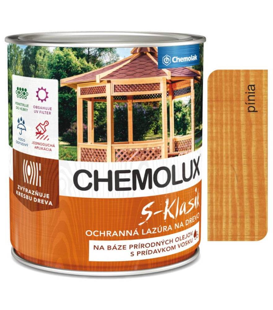 Chemolak  S1040 Chemolux S-Klasik 0601 pínia 2, 5l - matná ochranná lazúra na drevo značky Chemolak