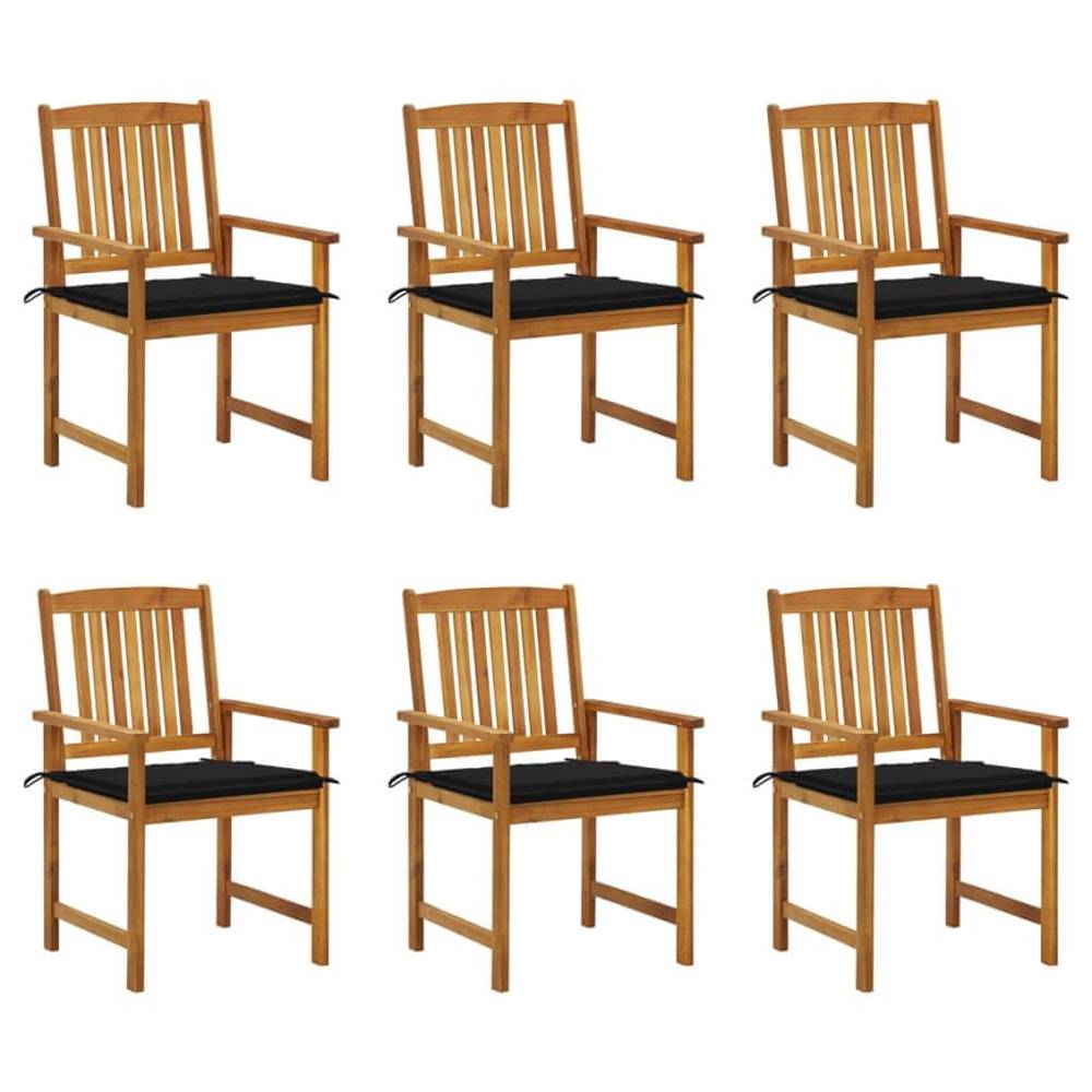 Petromila  vidaXL Záhradné stoličky s podložkami 6 ks masívne akáciové drevo značky Petromila