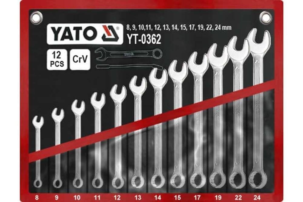 YATO  Kľúče očkoploché sada 12 kusov 8-24mm CrV  značky YATO