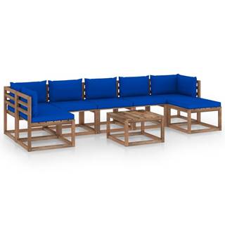 Petromila  vidaXL 8-dielna záhradná sedacia súprava s modrými podložkami značky Petromila