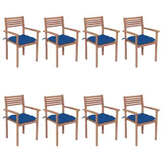 Petromila  vidaXL Stohovateľné záhradné stoličky s podložkami 8 ks tíkový masív značky Petromila