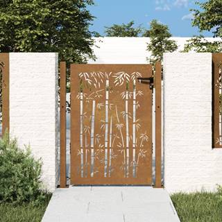 Petromila  vidaXL Záhradná brána 105x155 cm kortenová oceľ dizajn bambusu značky Petromila