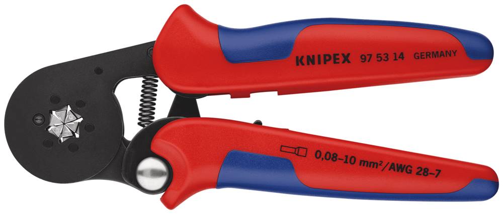 Knipex   Kliešte samonastaviteľné bočné pre lisovanie káblových koncoviek značky Knipex