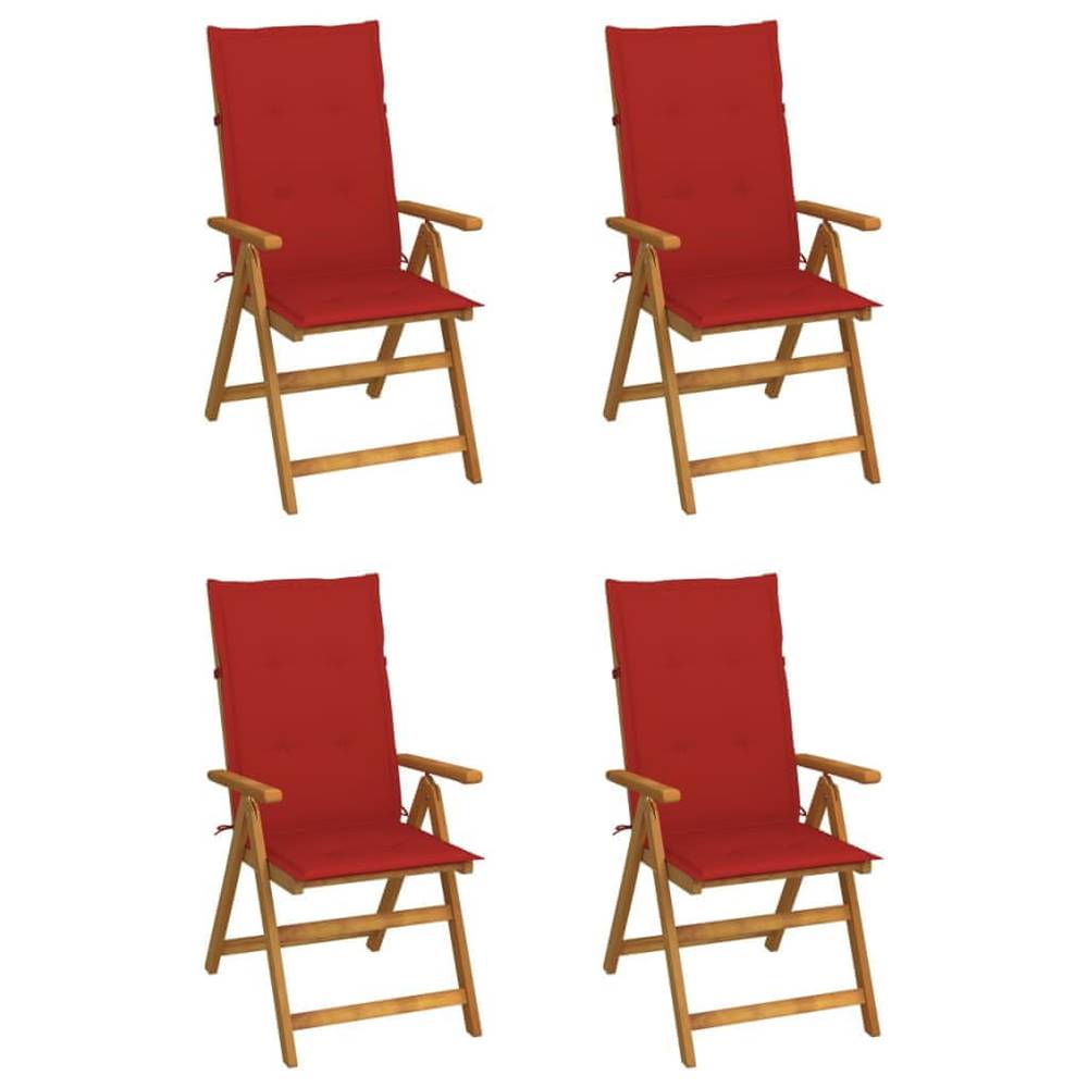 Petromila  vidaXL Záhradné sklápacie stoličky 4 ks s podložkami akáciový masív značky Petromila