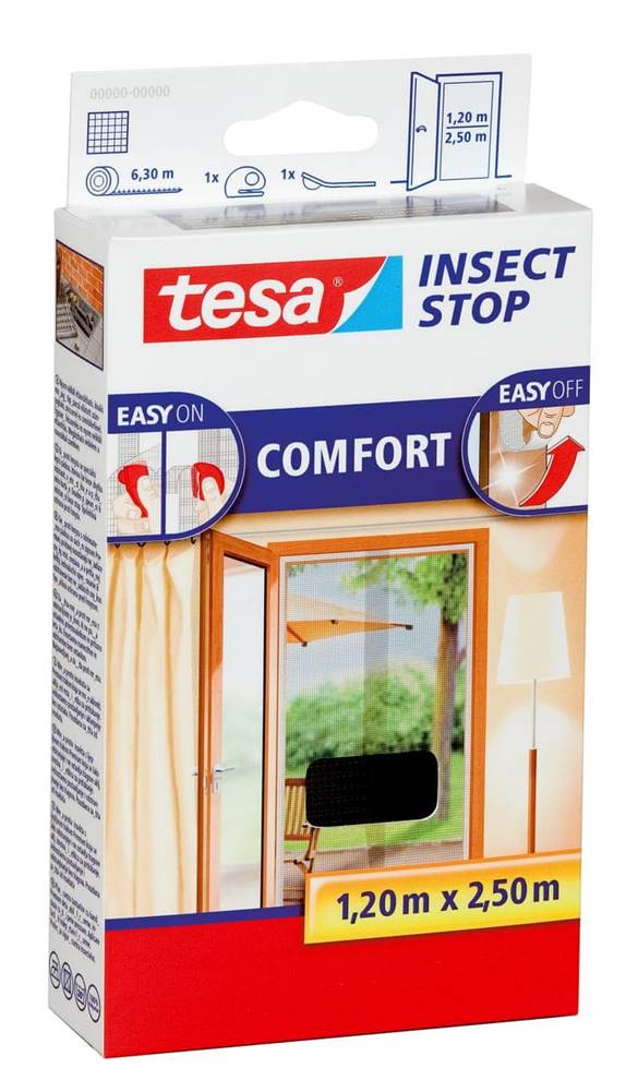 Tesa  Insect Stop sieť proti hmyzu Comfort do dverí 2×0, 65×2, 50 m antracitová 55910-00021-00 značky Tesa