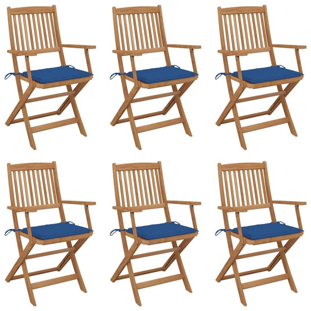 Petromila  vidaXL Skladacie záhradné stoličky s podložkami 6 ks akáciový masív značky Petromila