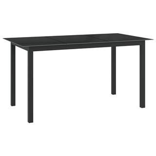 Petromila  vidaXL Záhradný stôl,  čierny 150x90x74 cm,  hliník a sklo značky Petromila