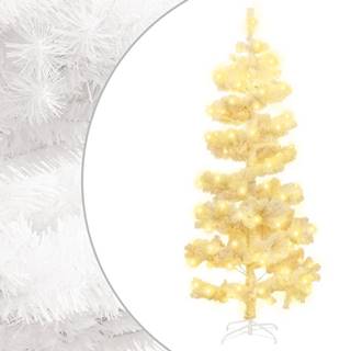 Vidaxl Špirálový vianočný stromček s kvetináčom a LED biely 150 cm PVC