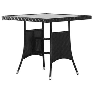 Petromila  vidaXL Záhradný stôl čierny 80x80x74 cm polyratanový značky Petromila