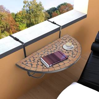 Petromila  vidaXL Závesný stolík na balkón,  tehlová farba,  mozaikový značky Petromila