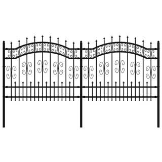 Vidaxl  Záhradný plot s hrotmi čierny 140 cm oceľ s práškovým nástrekom značky Vidaxl