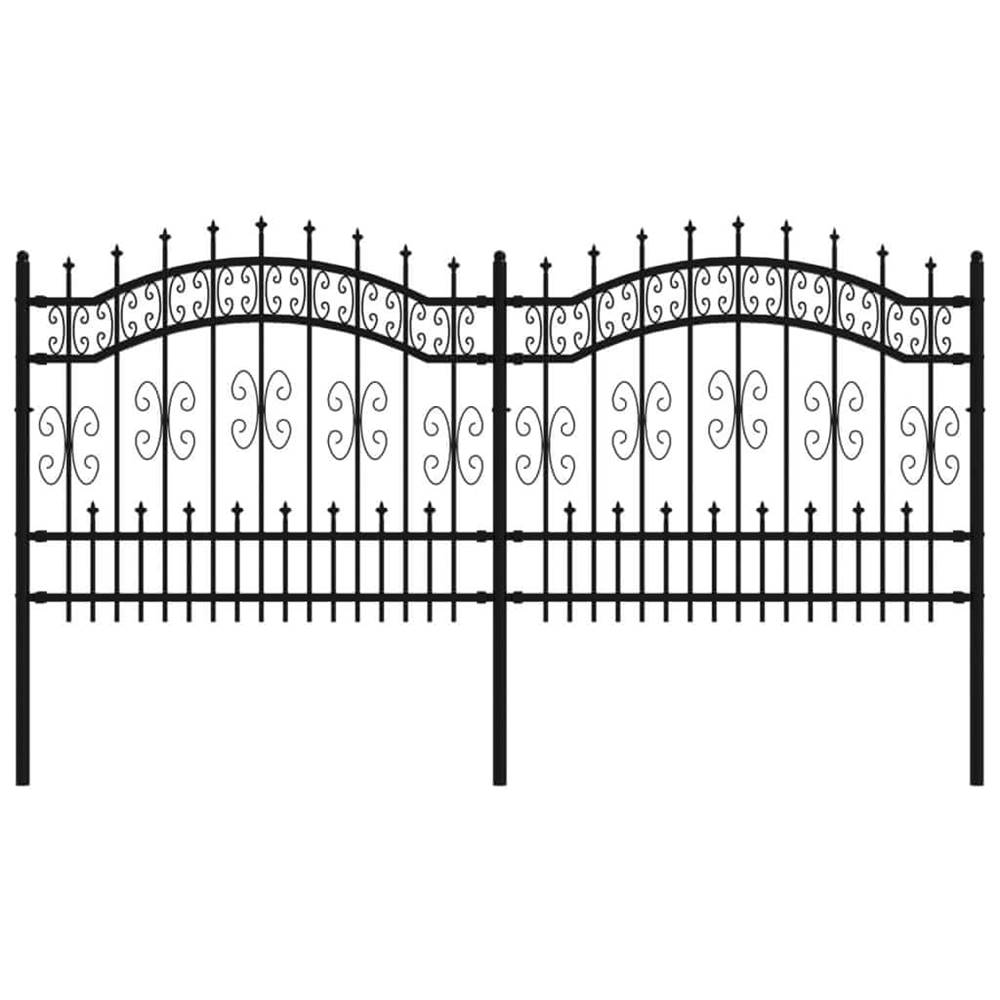 Vidaxl  Záhradný plot s hrotmi čierny 140 cm oceľ s práškovým nástrekom značky Vidaxl