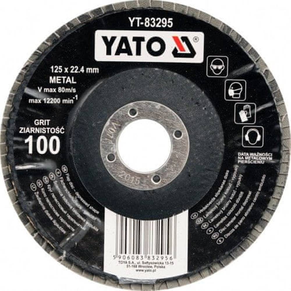YATO   Kotúč lamelový korundový 125 x 22, 2 mm vypuklý brúsny P40 značky YATO