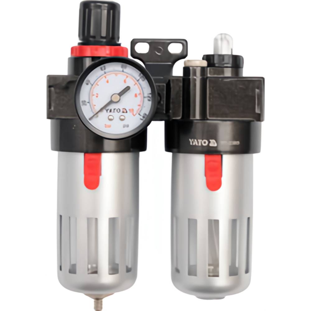 YATO  Regulátor tlaku vzduchu 1/4,  max. 0, 93MPa,  s filtrom (90ccm) a primazávaním (60ccm) značky YATO