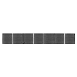 Petromila vidaXL Sada plotových panelov WPC 1218x186 cm čierna