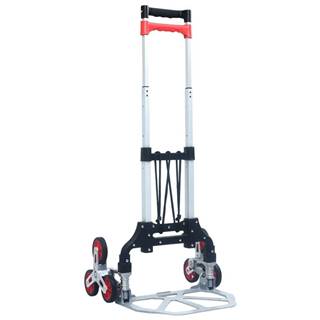 Vidaxl Skladací schodiskový vozík strieborný hliníkový 70 kg