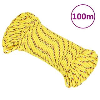 Vidaxl Lodné lano žlté 5 mm 100 m polypropylén