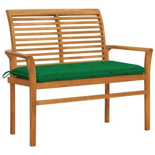 Petromila vidaXL Záhradná lavička,  zelená podložka 112 cm,  tíkový masív