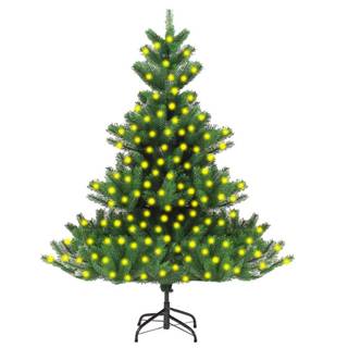 Vidaxl Umelý vianočný stromček jedľa Nordmann s LED zelený 240 cm