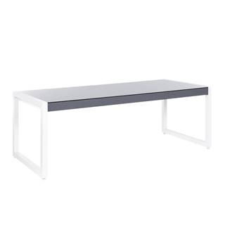 Beliani Záhradný stôl 210 x 90 cm sivý / biely Bacoli