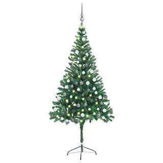 Vidaxl Umelý vianočný stromček s LED a sadou gulí 180 cm 564 vetvičiek