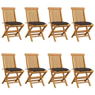 Vidaxl  Záhradné stoličky so sivohnedými podložkami 8 ks tíkový masív značky Vidaxl