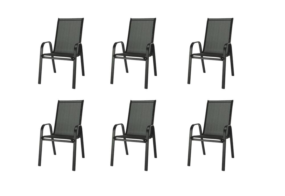 IWHOME  Záhradná stolička VALENCIA 2 čierna,  stohovateľná IWH-1010010 sada 6ks značky IWHOME