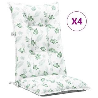 Vidaxl Podložky na záhradné stoličky,  vysoké operadlo 4 ks 120x50x7 cm