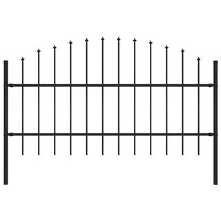 Petromila vidaXL Záhradný plot s hrotmi,  oceľ (0, 75-1)x1, 7 m,  čierny