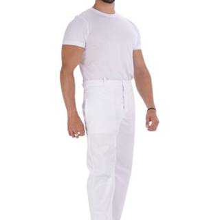 BORTEX Nohavice na pevný pás biele (zmesový materiál) pánske