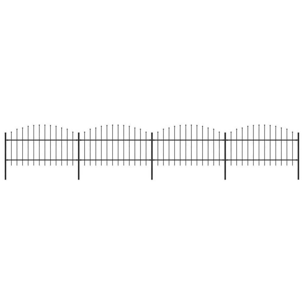 Vidaxl  Záhradný plot s hrotmi,  oceľ (1-1, 25)x6, 8 m,  čierny značky Vidaxl