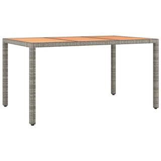 Vidaxl  Záhradný stôl drevená doska sivý polyratan a masívna akácia značky Vidaxl