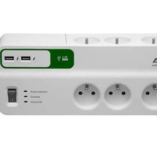 APC  Essential SurgeArrest 6 outlets with 5V,  2.4A 2 port USB charger,  230V Slovakia značky APC