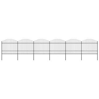 Vidaxl Záhradný plot s hrotmi,  oceľ (1, 5-1, 75)x10, 2 m,  čierny