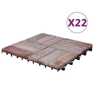 Vidaxl Podlahové dlaždice 22 ks,  30x30 cm,  recyklovaný masív
