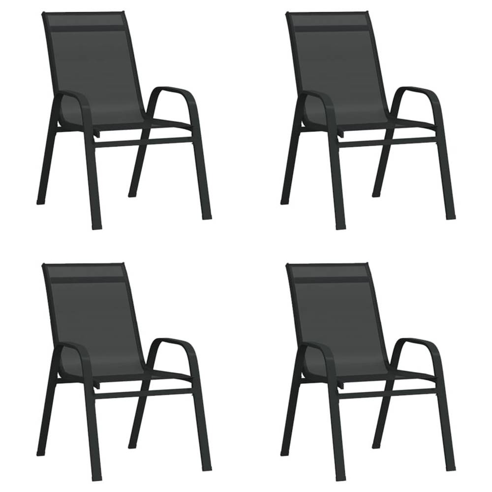 Petromila  vidaXL Stohovateľné záhradné stoličky 4 ks čierne textilénová látka značky Petromila