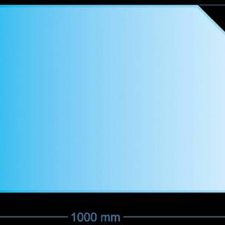 Lienbacher 21.02.871.2,  Sklo pod kachle,  ŠESŤUHOLNÍK,  100x55 cm,  fazeta,  hr. 6 mm,  kalené sklo