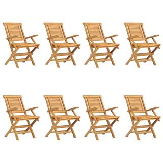 Vidaxl Skladacie záhradné stoličky 8 ks 56x63x90 cm tíkový masív