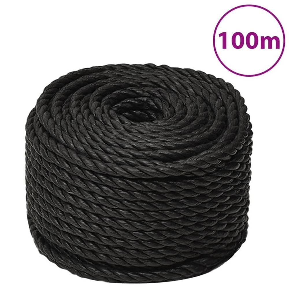 Vidaxl  Pracovné lano čierne 24 mm 100 m polypropylén značky Vidaxl