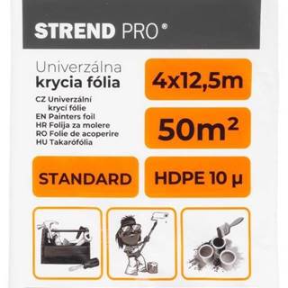 Strend Pro  Fólia krycia  Standard,  maliarska,  4x12, 5 m,  10µ,  zakrývacia značky Strend Pro
