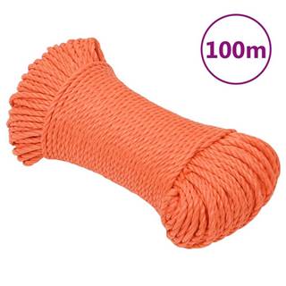 Vidaxl Pracovné lano oranžové 6 mm 100 m polypropylén