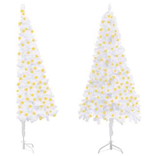 Vidaxl Rohový umelý vianočný stromček s LED biely 120 cm PVC