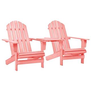 Vidaxl Záhradné stoličky Adirondack+stolík,  jedľový masív,  ružové