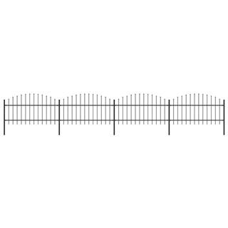 Vidaxl Záhradný plot s hrotmi,  oceľ (1-1, 25)x6, 8 m,  čierny