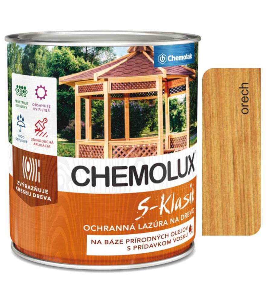 Chemolak  S1040 Chemolux S-Klasik 0211 orech 0, 75l - matná ochranná lazúra na drevo značky Chemolak