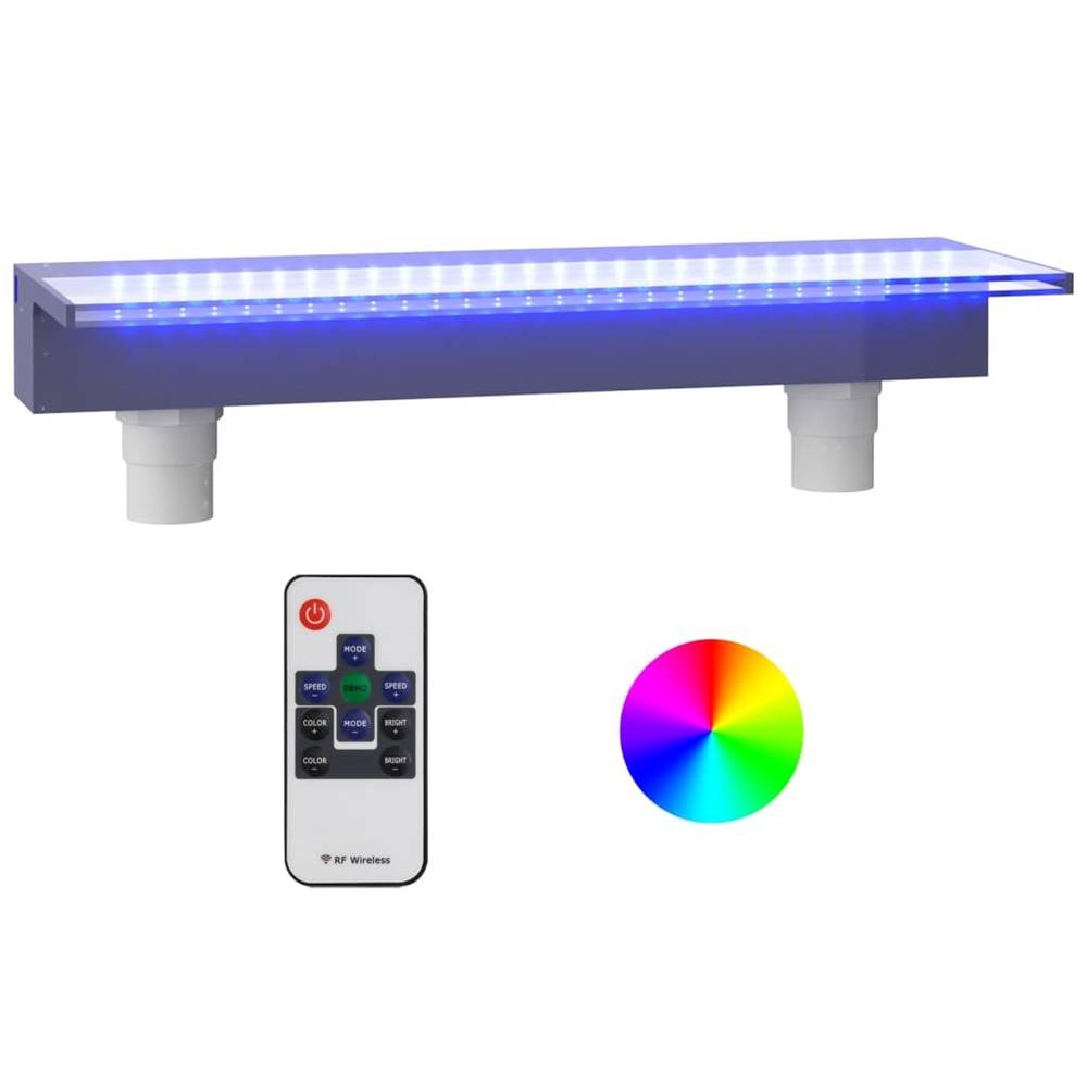 Vidaxl  Vodopádový prepad s RGB LED diódami akryl 60 cm značky Vidaxl