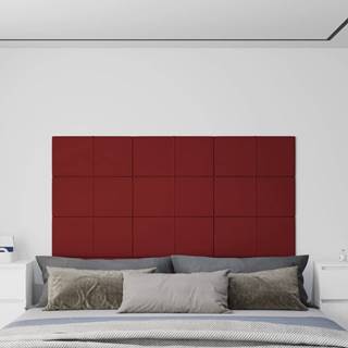 Vidaxl Nástenné panely 12 ks vínovo-červené 60x30 cm látka 2, 16 m²