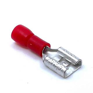 Tracon Electric Izolované Cu lisovacie dutinky ploché červené 6, 3×0, 8mm / 1, 5mm2 100 ks