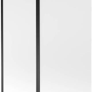 Mexen Flip,  1-krídlová vaňová zástena 140 x 150 cm,  6 mm námraza sklo,  čierny profil,  894-140-101-70-30